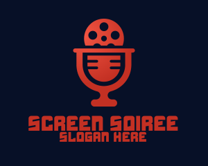 Microphone Film Video Podcast logo design