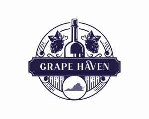 Grape Wine Virginia logo design