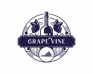 Grape Wine Virginia logo design