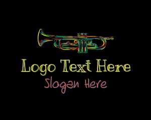 Colorful Trumpet Doodle logo