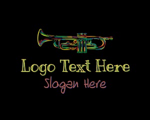 Colorful Trumpet Doodle Logo