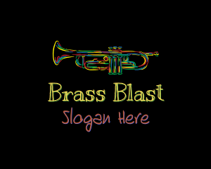 Colorful Trumpet Doodle logo design