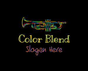 Colorful Trumpet Doodle logo design