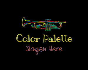 Colorful Trumpet Doodle logo design