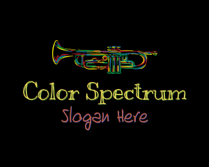 Colorful Trumpet Doodle logo design