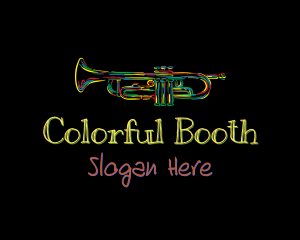 Colorful Trumpet Doodle logo design