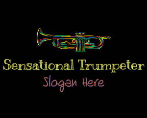 Colorful Trumpet Doodle logo