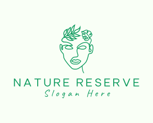 Garden Natural Woman Face logo design