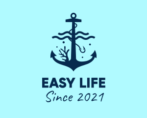 Blue Sea Anchor  logo design