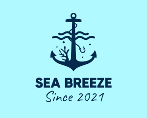 Blue Sea Anchor  logo design