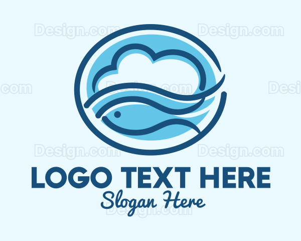Ocean Fish Cloud Logo