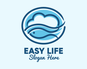 Ocean Fish Cloud  logo design