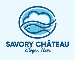 Ocean Fish Cloud  logo design