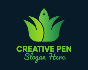 Green Bush Pen Writer logo design