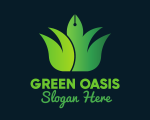 Green Bush Pen Writer logo design