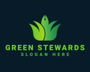 Green Bush Pen Writer logo design