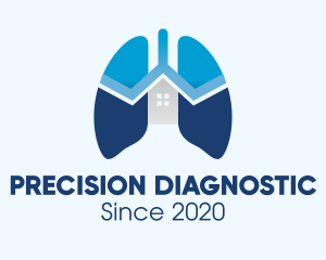 Blue Respiratory Lungs Clinic logo design