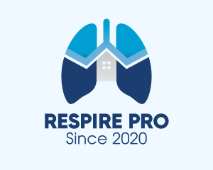 Blue Respiratory Lungs Clinic logo design