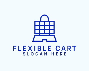 Shopping Bag Laptop logo design