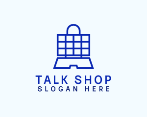 Shopping Bag Laptop logo design