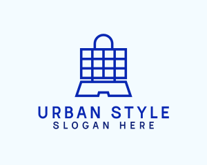 Shopping Bag Laptop logo design