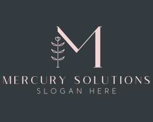 Floral Boutique Letter M logo design