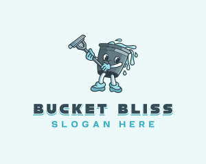 Bucket Cleaning Janitorial logo design