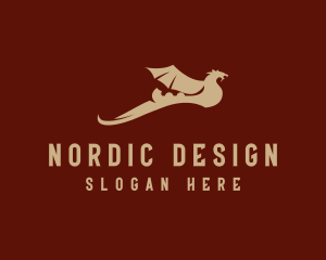 Dragon Viking Ship  logo design