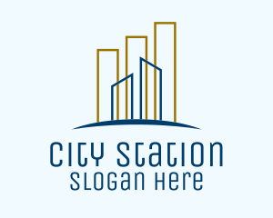 Minimalist City Buildings logo design