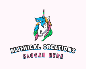 Pride Mythical Unicorn  logo design