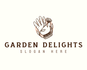 Floral Gardening Gloves logo design