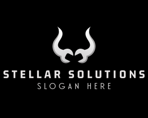 Bull Horn Mechanic Maintenance  logo design