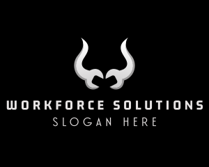 Bull Horn Mechanic Maintenance  logo design