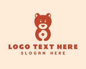 Cute Bear Donut logo