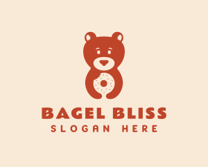 Cute Bear Donut logo design