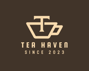 Tea Coffee Cup Letter T logo