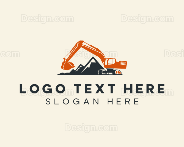 Mountain Construction Excavator Logo