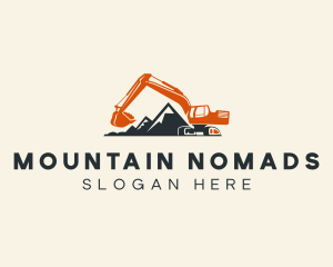 Mountain Construction Excavator logo design