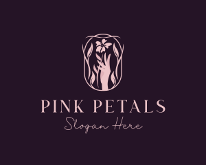  Elegant Hand Flower logo design