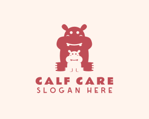 Wildlife Hippo Calf logo design