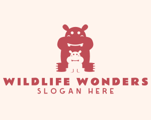 Wildlife Hippo Calf logo design