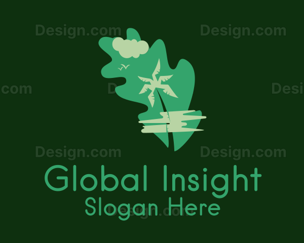 Green Palm Tree Environmental Logo