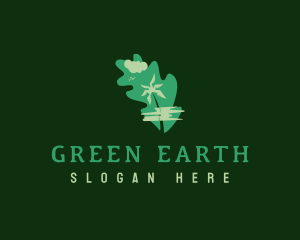 Green Palm Tree Environmental  logo design