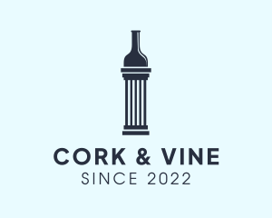 Wine Bottle Pillar logo design