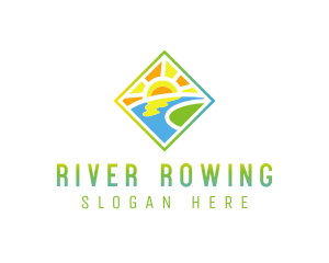 Sunny River Landscape logo design