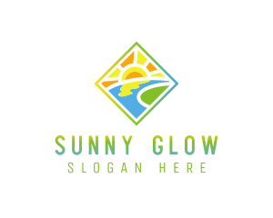 Sunny River Landscape logo design