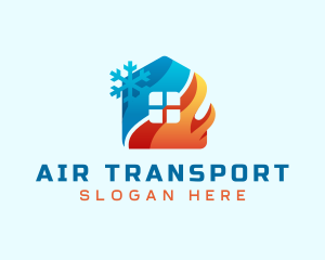 Heating Cooling House logo design