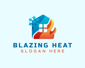 Heating Cooling House logo design