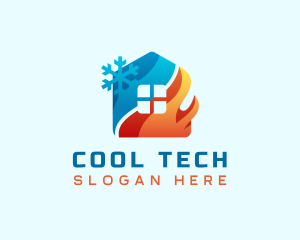 Heating Cooling House logo design