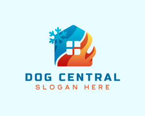 Heating Cooling House logo design